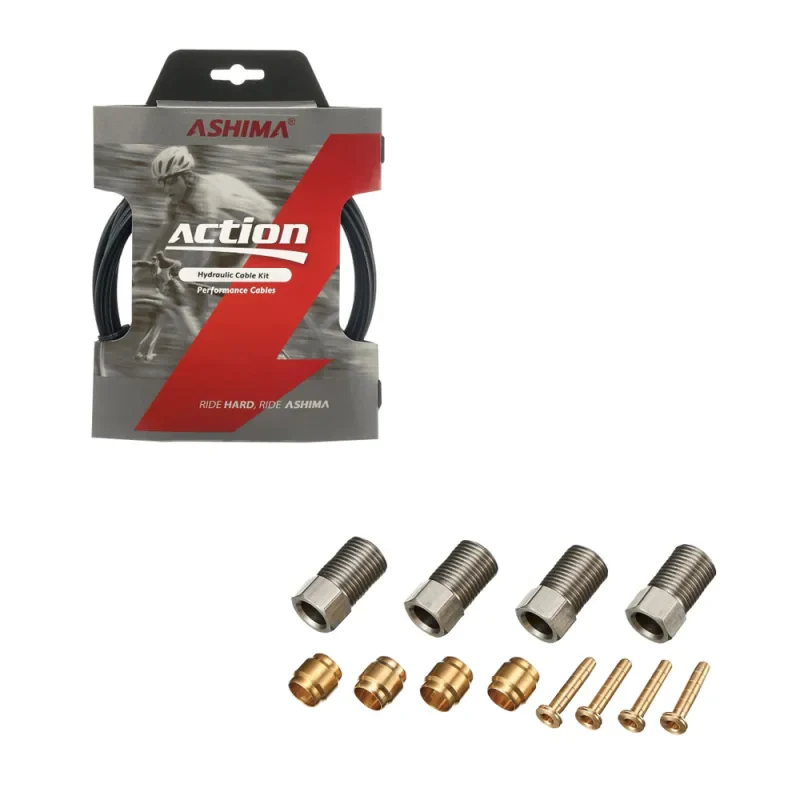 ASHIMA Tubo+Connettori (Kit) Shimano 5x2,3mm e lunghezza: 3mt in Nylon Nero
