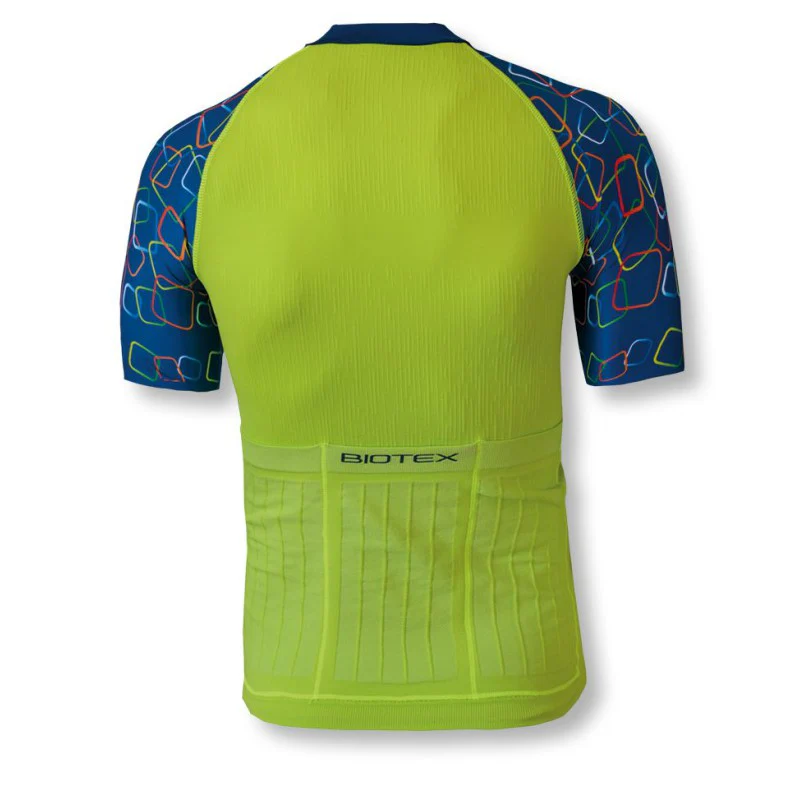 Biotex Maglia Maniche Corte Ultra Smart Quadri Lime/Blu - Image 2