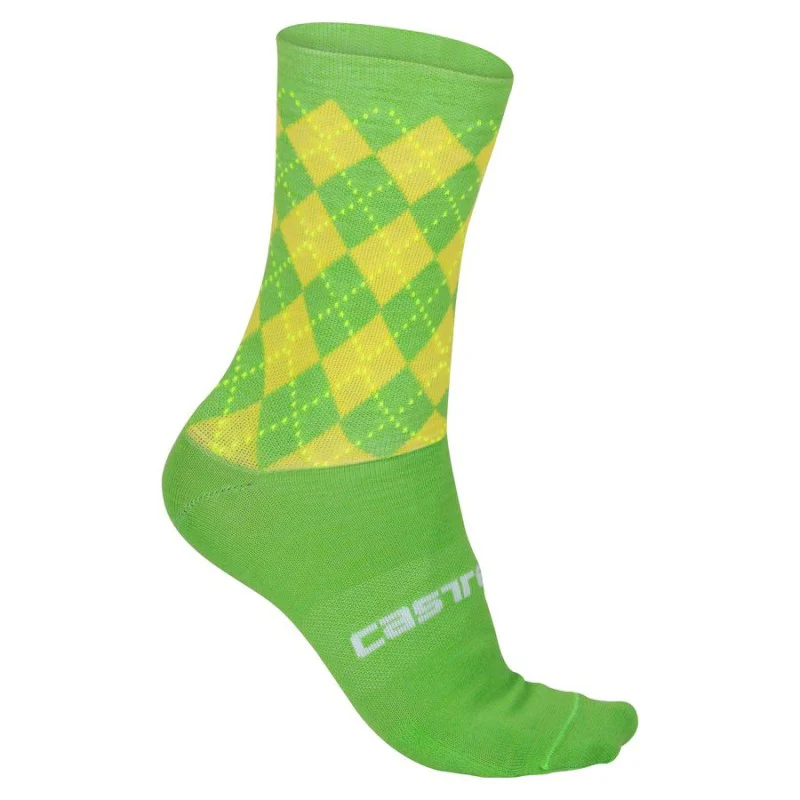 Castelli Calzini Estivi Rosso Corsa 13 Cannondale Verde/Giallo