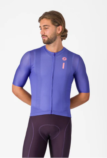 Castelli Maglia Estiva Drittone Logo Ultraviolet/Rosa Giro