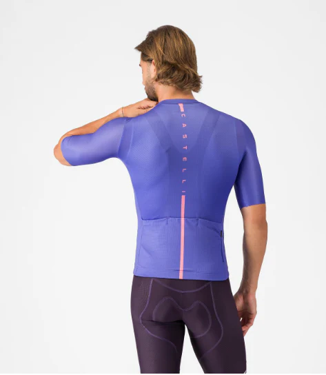 Castelli Maglia Estiva Drittone Logo Ultraviolet/Rosa Giro - Image 2