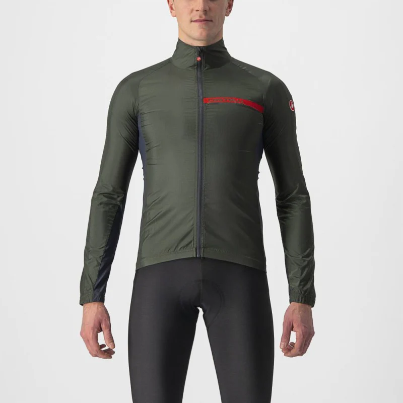 Castelli Mantellina Antivento Squadra Stretch Military Green/Dark Grey
