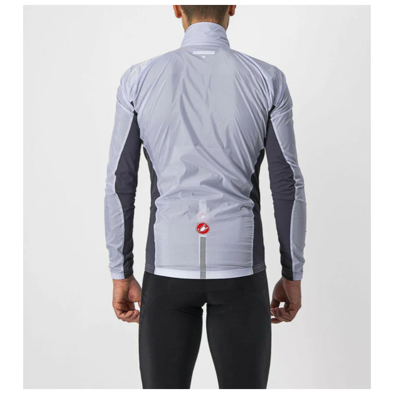 Castelli Mantellina Antivento Squadra Stretch Silver Gray/Dark Gray - Image 2