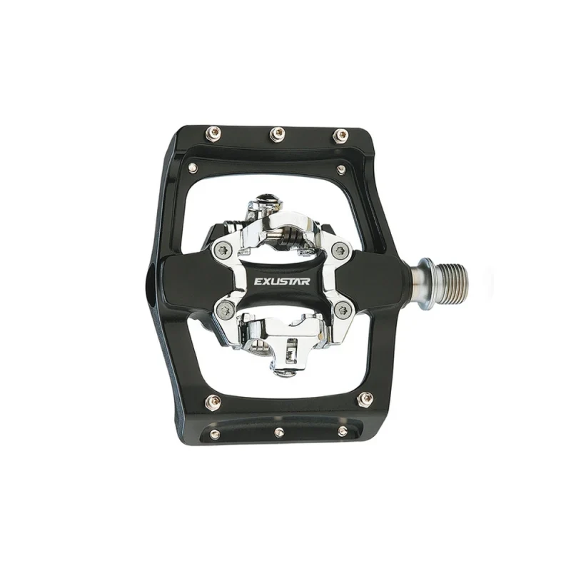 Exustar Pedali E-PM820 MTB in Alluminio Nero - Doppia Funzione 109x105mm