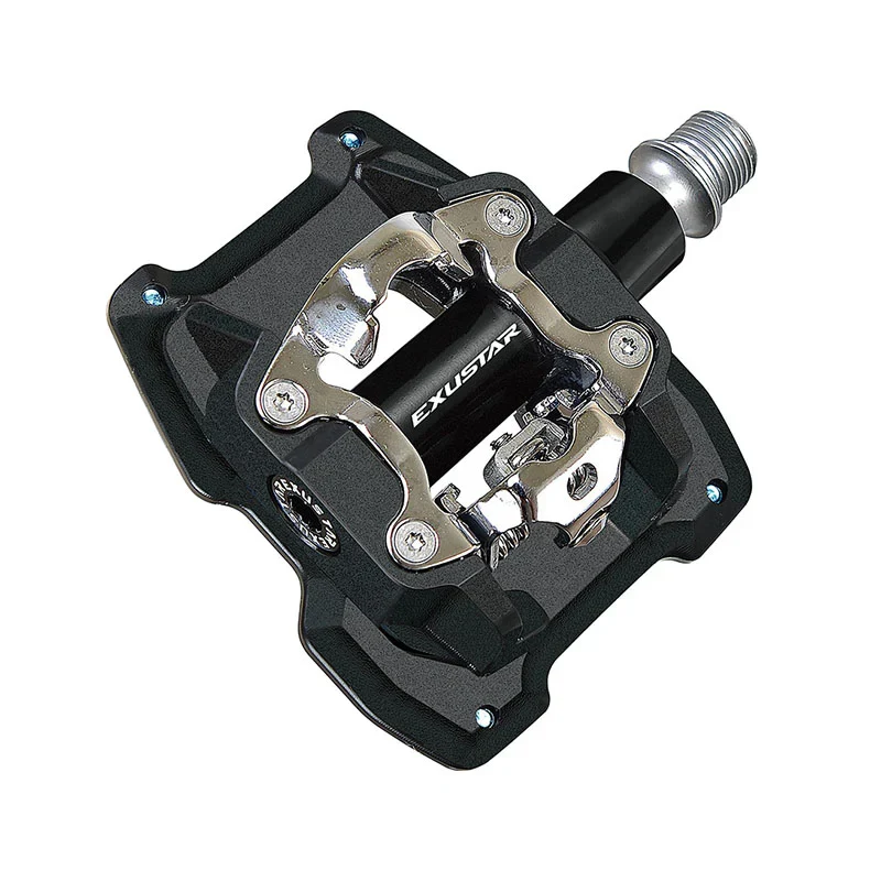 Exustar Pedali E-PM831 MTB in Alluminio 6061 Nero - Doppia Funzione 92x89mm