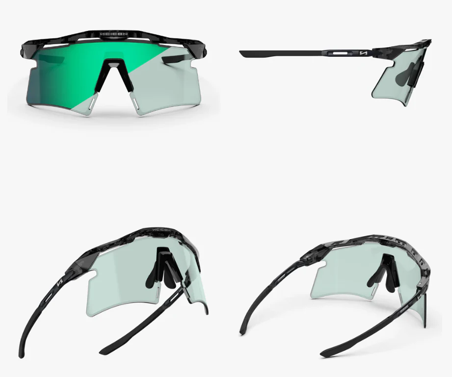 Scicon Sport Occhiali Aeroshade 2.0 Titanium Crystal Black Gloss Photochromic Blue/Green - Image 2