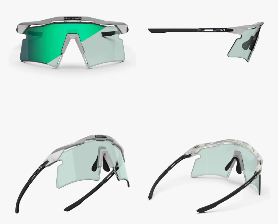 Scicon Sport Occhiali Aeroshade 2.0 Titanium White Metal Matte Photochromic Blue/Green - Image 2