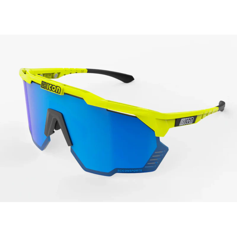 Scicon Sports Occhiali Aeroshade Kunken Yellow Fluo Multimirror Blue