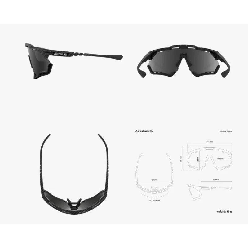 Scicon Sports Occhiali Aeroshade XL Carbon Matt Multimirror Silver - Image 3