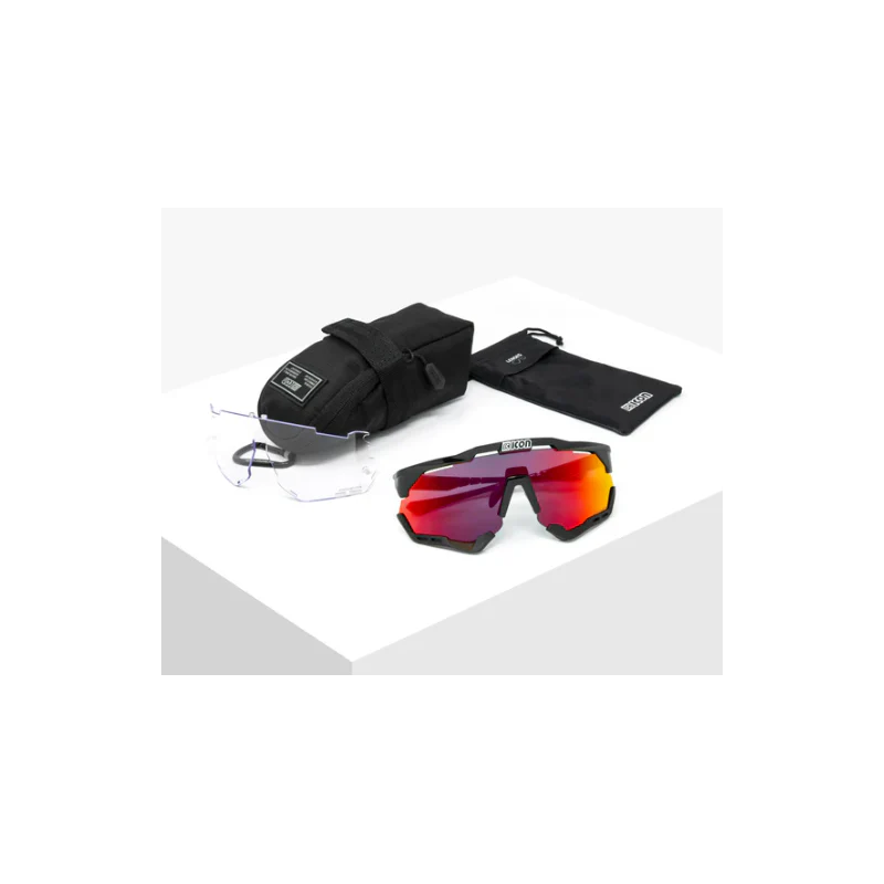 Scicon Sports Occhiali Aeroshade XL White Multimirror Red - Image 3