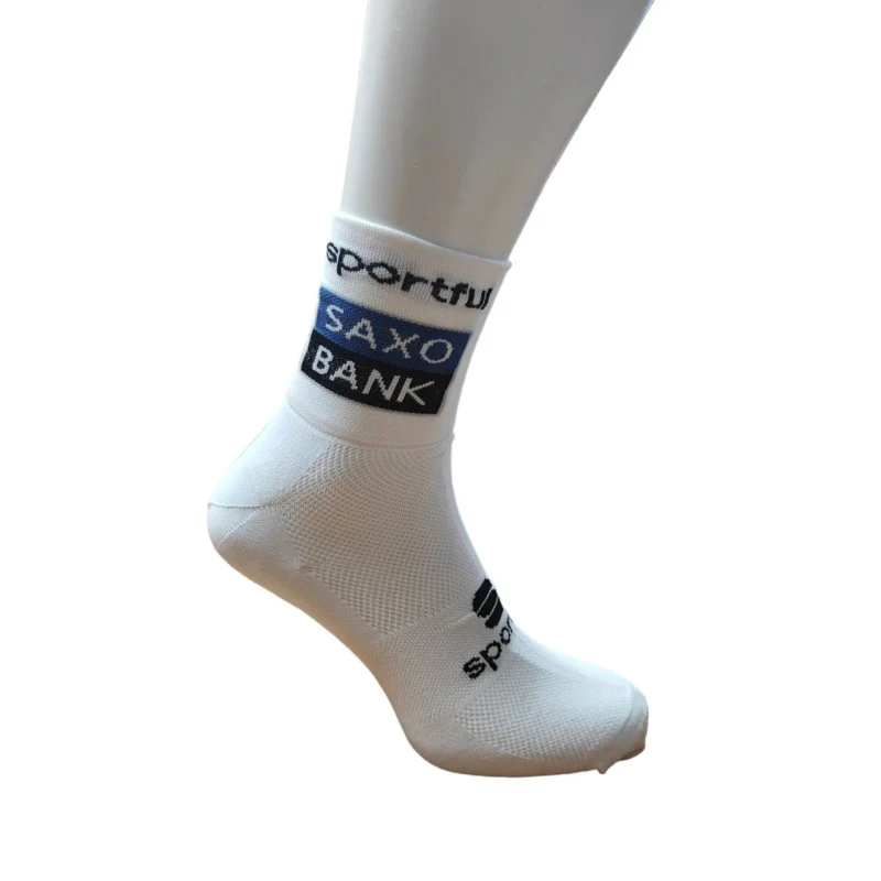 Sportful Calze Estive Saxo Bank 9 Cm Bianco