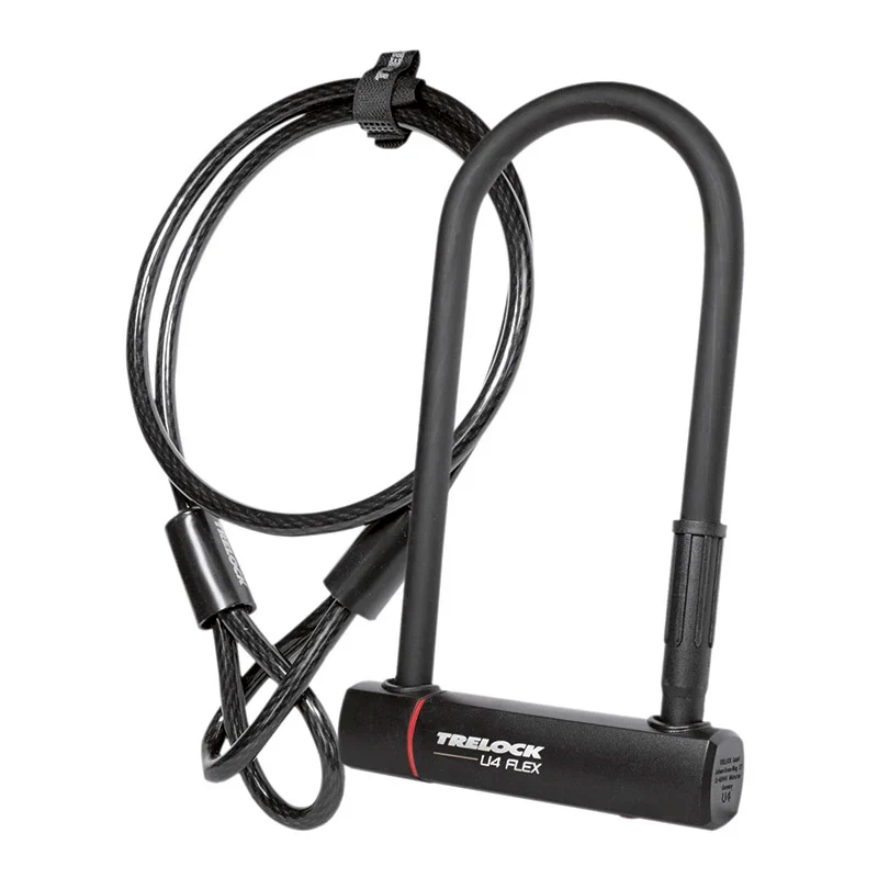 Trelock Lucchetto ad Arco U4 in Acciaio 102x230 14mm + Cavo