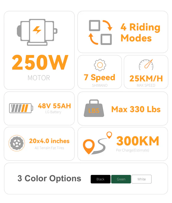 Victrip Bici Elettrica Fat Bike R5 PRO 250W/750W - Image 11