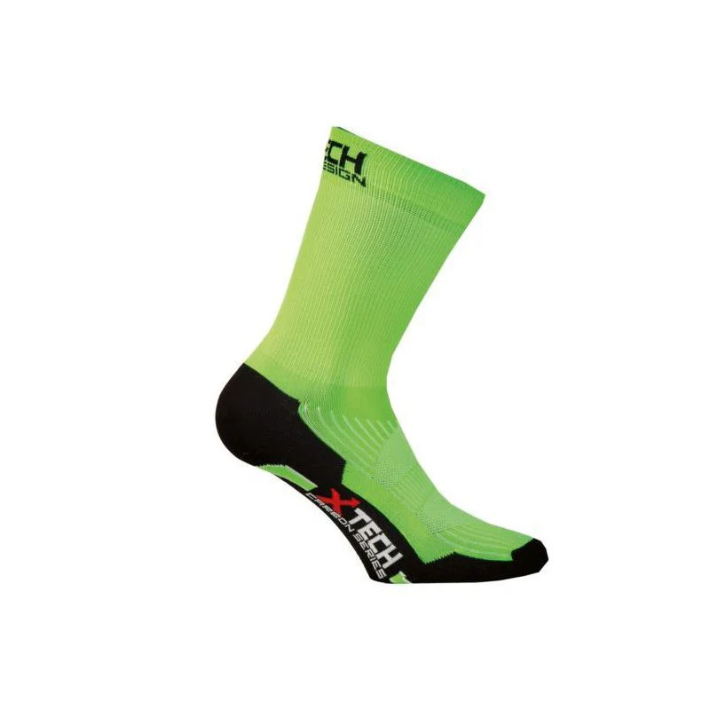 X-Tech Calze Professional Carbon Verde Fluo